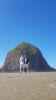 UB civil engineering students Michael Murphy (left) and Damian Andreani (right) at the Haystack in Cannon Beach, Oregon