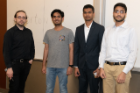 Oliver Kennedy, Database Bake-Off host and CSE 562 instructor; Database Bake-Off 2019 winners, the slow mo guys: Mohammad Umair, Hariprasath Parthasarathy, and Syed Aqhib Ahmed