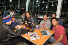 Students collaborate at UB Hacking '16, November 5, 2016. Photo credit: Ken Smith