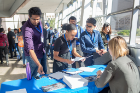 Graduate students check in at the Fourth Annual Career Perspectives and Networking Conference, an event which featured lightning talks, a networking reception and panel discussions with industry leaders.
