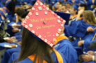 mortarboard design at commencement. 