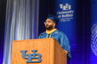 Adarsh Sivadas was the student speaker at the undergraduate commencement ceremony.