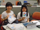 Students got the chance to pick up some Google swag such as socks, sun glasses, and much more. 
