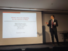 Filippo Malandra from UB's Department of Electrical Engineering talked about the state of the art, the challenges and possible solutions for wireless networks modeling of the Internet of Things.