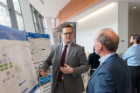Zachary Steever, Department of Industrial and Systems Engineering, presents his poster on "Dynamic Courier Routing for a Food Delivery Service."