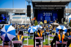 In-person graduating students were gifted with a UB SEAS umbrella