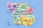 North Tonawanda neighborhood map, ink and Photoshop (2016)
