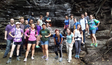 AIChE Club students on hike to eternal flame. 