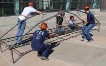 ASCE Steel Bridge team practing. 