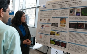 Zoom image: Nanditha Shahkaramipour presenting at the competition