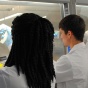 students working in a lab. 