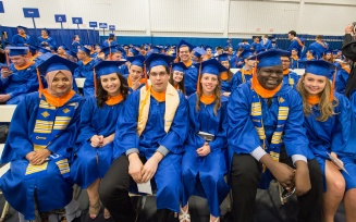 Undergraduate students during the commencement ceremony. 
