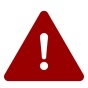 Red caution triangle. 