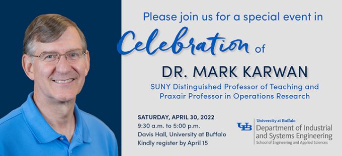 Please join us in a celebration of Mark Karwan. 
