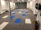 August 26, 2019. GP Flooring has finished installing the carpet.
