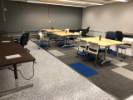 October 11, 2019. Kris and his CSE 450 TAs brought some tables and chairs up from storage to accommodate the CSE 450 students until the permanent lab workbenches arrive later this month.