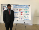 Third place winner Munjal Shah, Department of Mechanical and Aerospace Engineering, with his poster, "Wing Corrugation and Body Effects in Insect Forward Flight." His advisor is Professor Francine Battaglia.