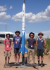Additionally, the team placed 26 out of 47 teams in the 10K COTS category (flights to 10,000 feet using a commercial off-the-shelf rocket motor) and placed 32 out of 101 teams overall. From Left to Right: Owen Torres, Dr. Paul Desjardin, Ari Rubinsztejn, and Owen Langrehr with UB's rocket.