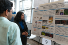 Nanditha Anandakrishnan, Department of Biomedical Engineering, presents her poster on "Rapid Stereolithography Printing of Human Scale Vascularized Tissues."