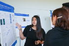 Jocelin Mendez discusses her research, Structural Properties of Viral Protein H in Bacteriophage 𝜙X174, during the SEAS Research Symposium.