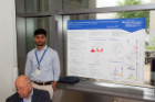 Kiran Vaddi with his poster at erich bloch poster session. 