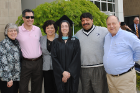 Mary Busch with family members at her master’s commencement ceremony in 2010. From left: Grandmother and alumna Connie Rao; uncle and alumnus Patrick Rao; mother and UB staffer Christa Greenberg; Mary; uncle and alumnus Peter G. Rao; and great uncle and alumnus Thomas Rao.