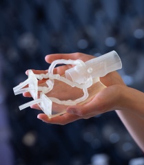 A close up of 3D printed heart valve. 