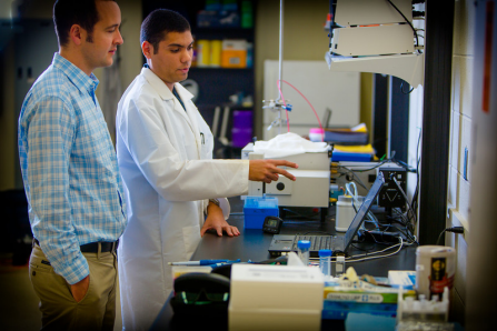 Student in lab. 