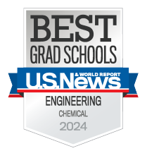 Badge with banner - text reads: "Best Grad Schools, U.S. News & World Report, Engineering Chemical 2024". 