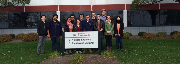 CBE students outside 3M Manufacturing. 