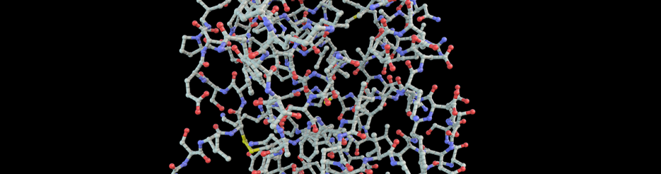 3D illustration of Human Growth Hormone. Resembles branches and different connections similar to DNA. 