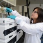 Researcher working in lab. 