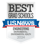 Badge with banner - text reads: "Best Grad Schools, U.S. News & World Report, Engineering Environmental/Environmental Health, 2024". 