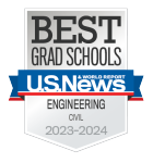 Badge with banner - text reads: "Best Grad Schools, U.S. News & World Report, Engineering, Civil, 2023-2024". 