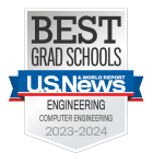 Badge with banner - text reads: "Best Grad Schools, U.S. News & World Report, Engineering, Computer, 2023-2024". 