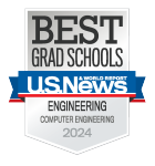Badge with banner - text reads: "Best Grad Schools, U.S. News & World Report, Engineering, Computer, 2024". 