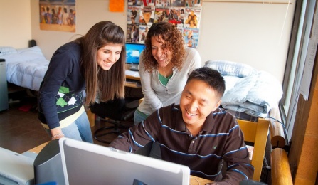 Zoom image: Stock photo of cheerful students
