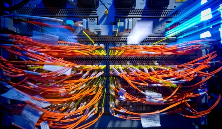 Colorful computer cabling. 