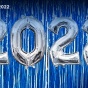 Balloons depicting the number 2022. 