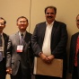 CSE Department Chair Chunming Qiao, Sung-Mo (Steve) Kang (MS '72), Victor Bahl (BS/MS '88), and UB President Satish Tripathi at the CSE 50th Anniversary Celebration at the Buffalo Marriott Niagara in 2017. 