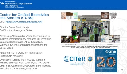 Center for Unified Biometrics and Sensors (CUBS). 
