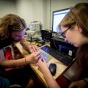 photo of students in the Electronics Tinkering Lab. 