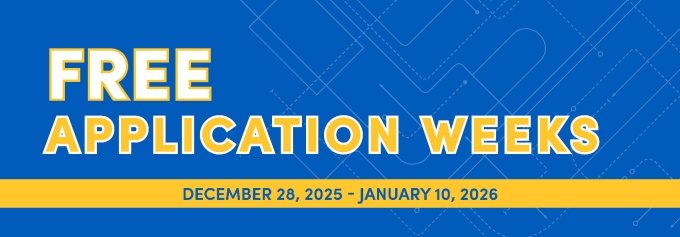 Free Application Weeks December 28, 2025 - January 10, 2026. 