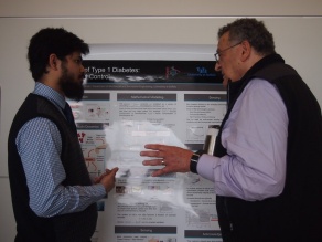 Zoom image: Souransu Nandi presenting at the competition 