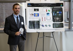 Zoom image: Viktor Sukhotskiy presenting at competition 