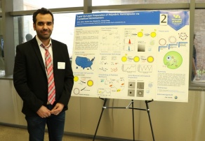 Zoom image: Amin Jafari presenting at competition 