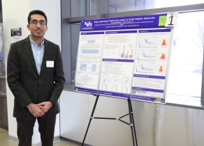 Zoom image: Mojtaba Haghighatlari presenting at competition