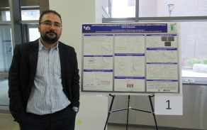 Zoom image: Nima Shahkaramipour presenting at competition 