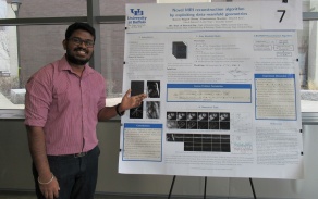Zoom image: Gaurav Nagesh Shetty presenting at competition 