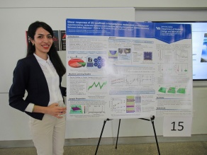 Zoom image: Behnoosh Baboukani presenting at competition 